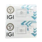 2 pcs Diamant (Natuurlijk) - 2.00 ct - Smaragd - D, Nieuw