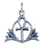 Zilveren Ankh met lelie ketting hanger, Verzenden, Nieuw