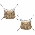 vidaXL Hooinetten 2 st 90x60 cm rechthoekig polypropeen, Zakelijke goederen, Agrarisch | Veevoer, Verzenden