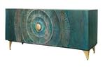 Sideboard GOLDEN SUNSET 180cm 3D turquoise - 45643, Huis en Inrichting, Kasten | Dressoirs, Ophalen of Verzenden, Nieuw