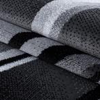 Modern Vloerkleed | Parma | Gestreept | Zwart | 80x300 cm, Huis en Inrichting, Stoffering | Tapijten en Kleden, Verzenden, Nieuw