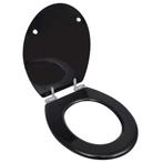 vidaXL Toiletbril soft-close simpel ontwerp MDF zwart, Nieuw, Verzenden