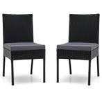 2-Delige Buiten Eetkamerstoel Set Patio Stoelen met Zachte K, Tuin en Terras, Tuinsets en Loungesets, Nieuw, Verzenden