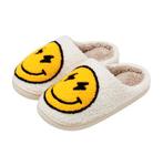 Smiley Pantoffels | Pluche Gevoerd | Maat 36 tot 45 | Sale, Verzenden, Nieuw, Pantoffels of Sloffen