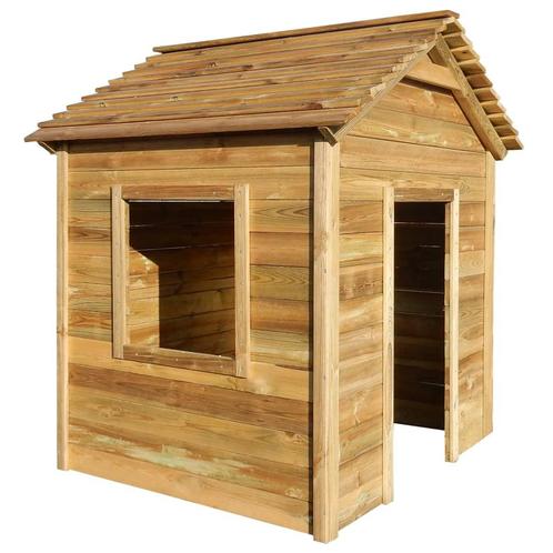 vidaXL Buitenspeelhuis 120x120x146 cm grenenhout, Kinderen en Baby's, Speelgoed | Buiten | Speelhuisjes, Nieuw, Verzenden