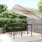 vidaXL Bartafel met glazen blad 180x70x110 cm poly rattan, Tuin en Terras, Verzenden, Nieuw