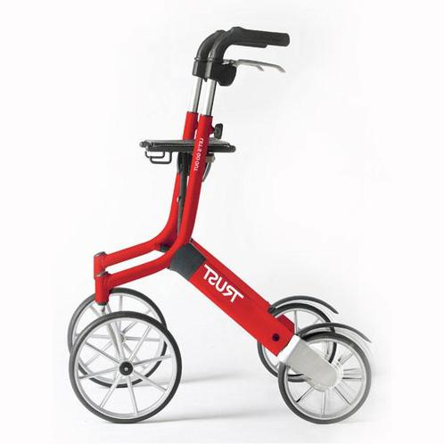Mobio Rollator Trust Lets Go Out Rood, Diversen, Verpleegmiddelen, Ophalen of Verzenden