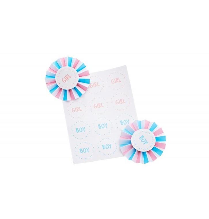 Gender Reveal Badges Boy Or Girl, Hobby en Vrije tijd, Feestartikelen, Nieuw, Ophalen of Verzenden