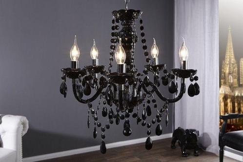 Elegante kroonluchter ZWART KRISTAL 55cm zwarte acryl, Huis en Inrichting, Lampen | Hanglampen, Ophalen of Verzenden