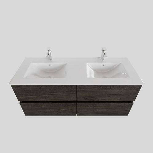 Badkamermeubel BWS Helsinki 120x46cm Keramiek Dubbel Wood, Doe-het-zelf en Verbouw, Sanitair, Bad, Nieuw, Ophalen of Verzenden