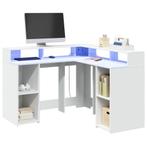 vidaXL Bureau met LED-verlichting 130x130x91 cm bewerkt hout, Verzenden, Nieuw