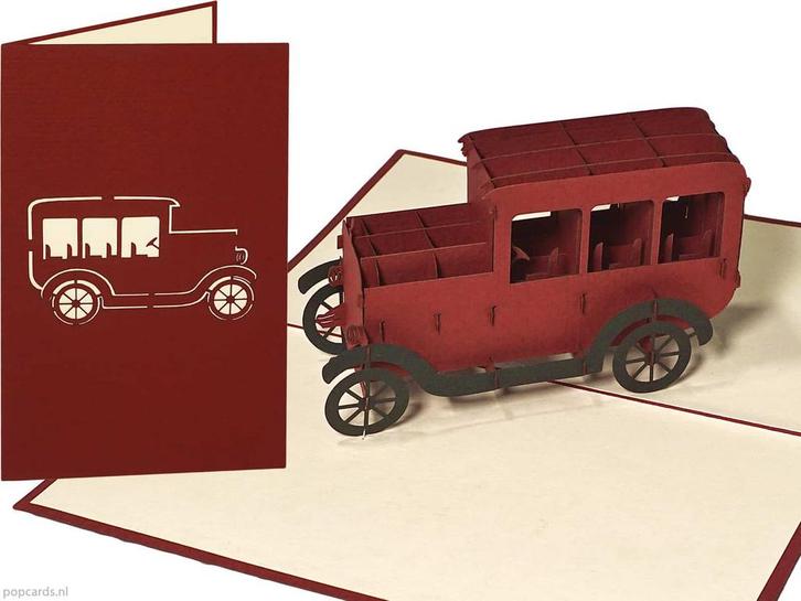 Oldtimer | Klassieke auto pop-up wenskaart, Diversen, Wenskaarten, Verzenden