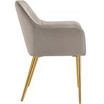Eetkamerstoel Avane, fluweellook, gestoffeerd - taupe, Set v, Huis en Inrichting, Stoelen, Verzenden, Nieuw