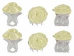 Haarspeld Haarklemmen 1cm – Roosjes – Lichtgeel – Set van 6, Nieuw