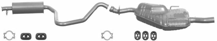 Complete uitlaat Einddemper + Middendemper Saab 9-3, 900, Auto-onderdelen, Uitlaatsystemen, Nieuw, Verzenden