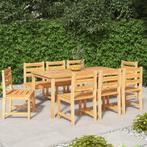 vidaXL 9-delige Tuinset massief teakhout, Verzenden, Teakhout, Nieuw, 8 zitplaatsen