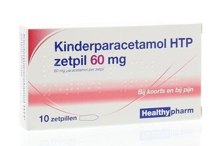 Paracetamol kind 60 mg Healthypharm - 10 zetpillen, Diversen, Verpleegmiddelen, Nieuw, Verzenden