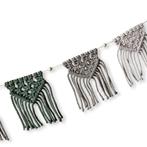 Macramé Vlaggen Slinger - Olijfgroen, Beige en Wit - Katoen, Ophalen of Verzenden, Nieuw, Overige typen