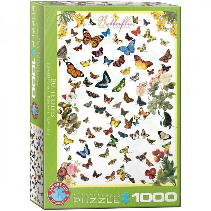 Butterflies Puzzel (1000 stukjes) | Eurographics - Puzzels, Hobby en Vrije tijd, Denksport en Puzzels, Nieuw, Verzenden