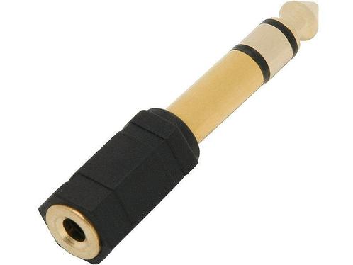 Jack verloopstekker 6,3mm naar 3,5mm jack - Verguld, Muziek en Instrumenten, Kabels en Stekkers, Ophalen of Verzenden