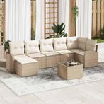 vidaXL Tuin Sofa Set 8 pcs Beige Poly riet, Tuin en Terras, Verzenden, Nieuw, Rotan