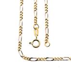 Bicolor gouden Figaro schakel ketting | 50,5 cm, Sieraden, Tassen en Uiterlijk, Kettingen, Ophalen of Verzenden, Gebruikt, Overige kleuren