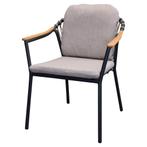Nova dining tuinstoel met teak armleuning antraciet, Tuin en Terras, Tuinstoelen, Ophalen of Verzenden, Nieuw