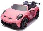 Kinderauto PORSCHE GT3 Roze  2 zitter, Mp4, leder, FM, BT, Ophalen of Verzenden, Nieuw