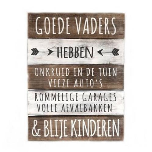 BonTon - Houten Tekstplank / Tekstbord 40 x 30 cm Goede..., Huis en Inrichting, Woonaccessoires | Tekstborden en Spreuken, Nieuw