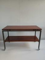 Bijzettafel - Teak, Metaal - Chroom - Vintage, Antiek en Kunst