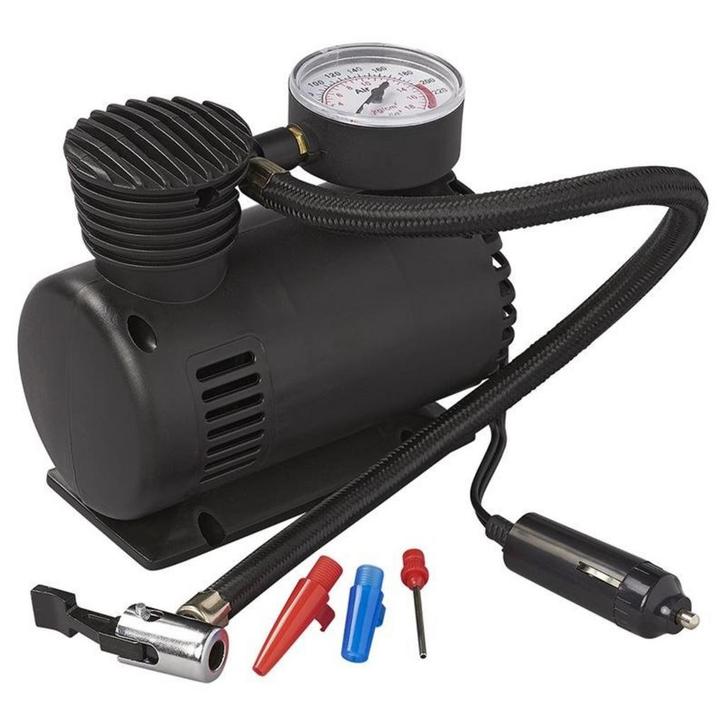 ProPlus Mini luchtcompressor - 12 volt - met manometer en..., Doe-het-zelf en Verbouw, Compressors, Nieuw, Ophalen of Verzenden