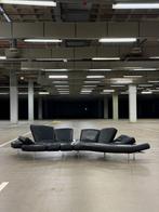 Edra Flap Sofa | Zwart Leer | NIEUWSTAAT + Garantie, Hoekbank, 300 cm of meer, Ophalen of Verzenden, Zo goed als nieuw