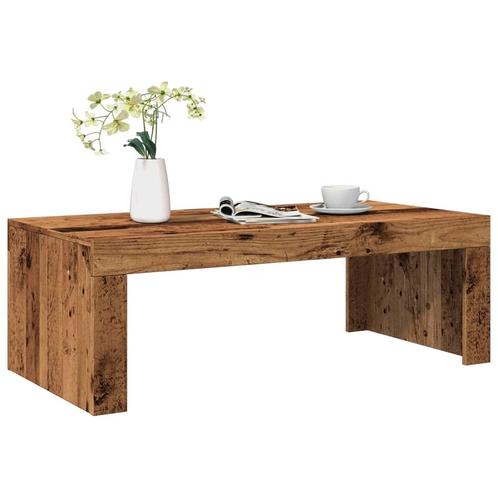 vidaXL Salontafel 102x50x35 cm bewerkt hout oude houtkleurig, Huis en Inrichting, Tafels | Salontafels, 100 tot 150 cm, Nieuw