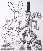 Pentekening Amerika - Kerry Irak beleid (lijst optie), Antiek en Kunst, Verzenden