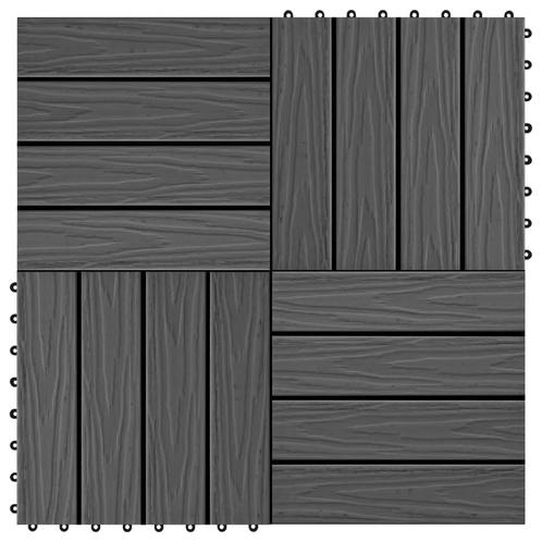 vidaXL Terrastegels diep reliëf 30x30 cm 1 m² HKC zwart 11, Doe-het-zelf en Verbouw, Vloerdelen en Plavuizen, Nieuw, Verzenden