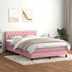 vidaXL Boxspring met matras fluweel roze 160x210 cm, Huis en Inrichting, Verzenden, Nieuw, Stof