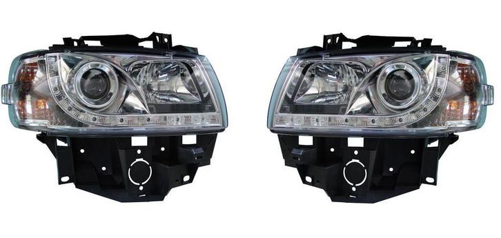 Koplampen DRL-Look Chroom Transporter T4 GP 96-03 DL VWK61, Auto-onderdelen, Verlichting, Nieuw, Volkswagen