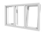 2 Kunststof draai-kiepramen en 1 vast glas kozijn - 3 vakken