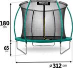 Trampoline groen 312 cm - met gebogen net & ladder - max..., Nieuw, Ophalen of Verzenden