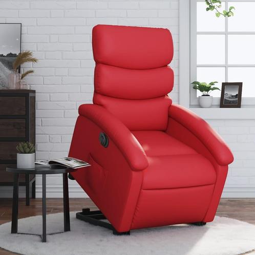 vidaXL Sta-op-stoel elektrisch kunstleer rood, Huis en Inrichting, Fauteuils, Nieuw, Verzenden