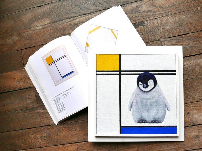 Jos Verheugen - Free after Mondrian, with Baby Pinguin, Antiek en Kunst, Kunst | Schilderijen | Modern