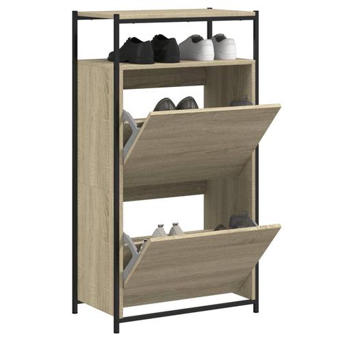 vidaXL Schoenenkast 60x34x112 cm bewerkt hout sonoma, Huis en Inrichting, Kasten | Schoenenrekken, Nieuw, Verzenden