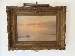 A van Gilst (1898-1981) - Ondergaande zon op het water, Antiek en Kunst