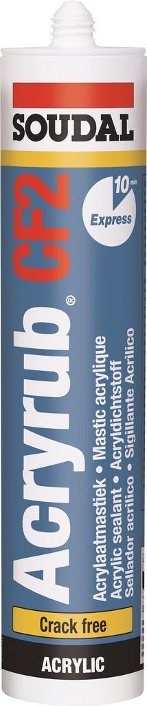 Soudal Acryrub CF2 310 ml Wit, Doe-het-zelf en Verbouw, Isolatie en Afdichting, Ophalen of Verzenden