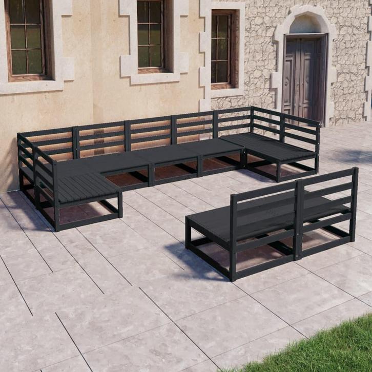 vidaXL 9-delige Loungeset massief grenenhout, Tuin en Terras, Tuinsets en Loungesets, Loungeset, Nieuw, Verzenden