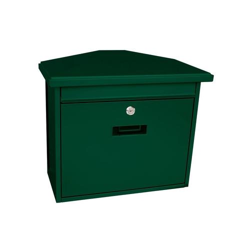 Basic Zamoran  wandbrievenbus met krantenvak staal - groen, Tuin en Terras, Brievenbussen, Nieuw, Verzenden