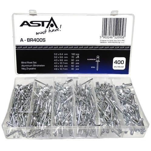 Popnagel Set - 400 Delig - Popnagels 3.2, 4.0, 4.8mm - Alumi, Auto diversen, Autogereedschap, Nieuw, Ophalen of Verzenden