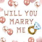 25-delige ballonnen set Will You Marry Me rosé goud, Hobby en Vrije tijd, Nieuw, Versiering, Valentijn of Romantisch, Verzenden