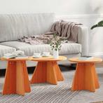vidaXL Salontafel 3 pcs Wasbruin, Huis en Inrichting, Minder dan 50 cm, Verzenden, Rond, Nieuw