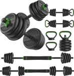 Tunturi Halterset en Dumbbells Vinyl 28 kg – Gewichten Set, Sport en Fitness, Fitnessmaterialen, Ophalen of Verzenden, Zo goed als nieuw